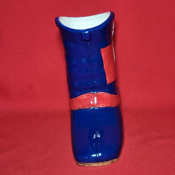 Dining Style Utensil Holder Blue Boot Ceramic Texas Lone Star - Picture 3 of 12